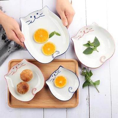 Creative Retro Hand-painted Ceramic Cutlery Household Round Flat Steak Plate Art Decorative Dishes Dinner Plates Ceramic Tray