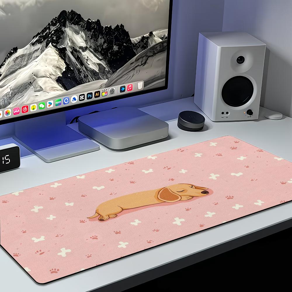 Large gaming mouse pad with cute paw print design,anti slip rubber base,computer desktop accessory suitable for PC gaming office