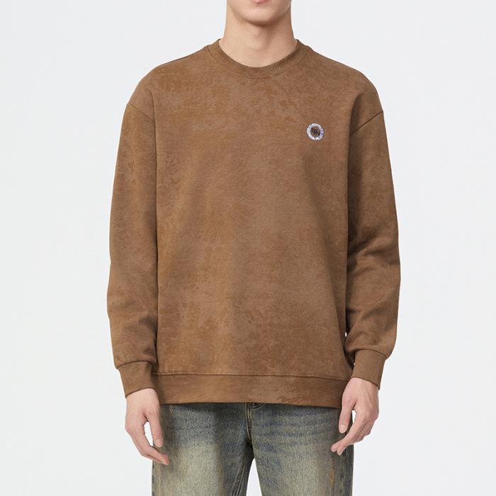 

Осенне-зимний американский ретро-свитер с круглым вырезом, мужской свободный, большого размера, для полных, молодежный, с длинными рукавами, модная верхняя мужская одежда 4XL темно-коричневого