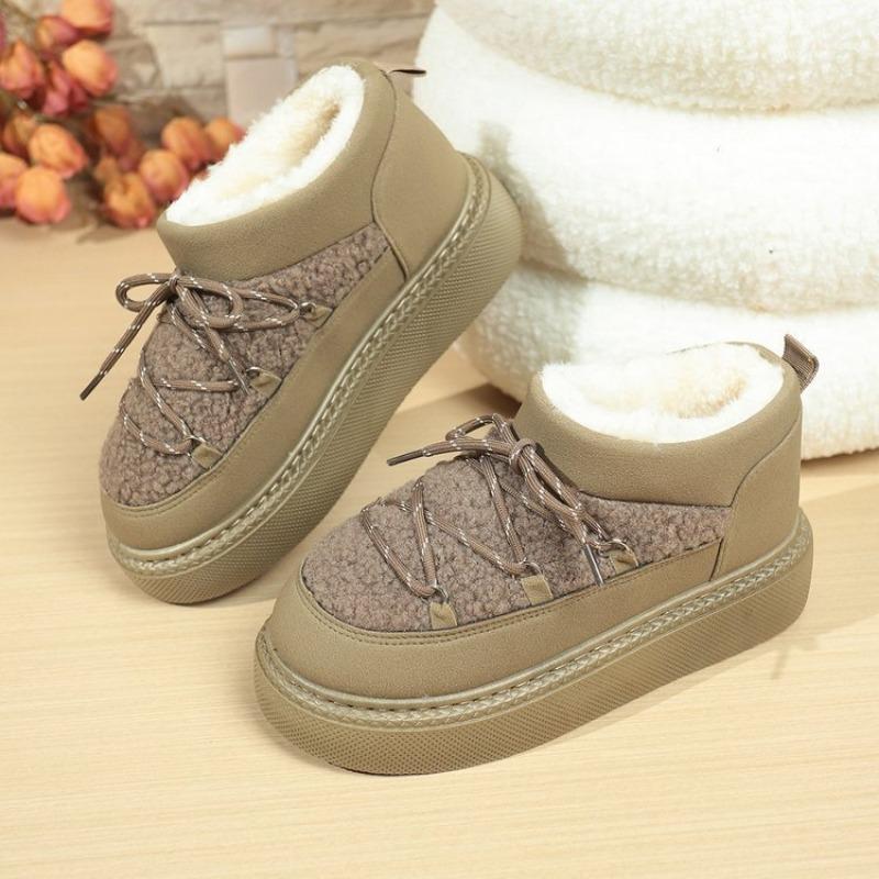 Winter New Thick-soled Velvet Thickened Snow Boots for Women, Large Size Warm Towel, Short Boots, Cotton Shoes for Women