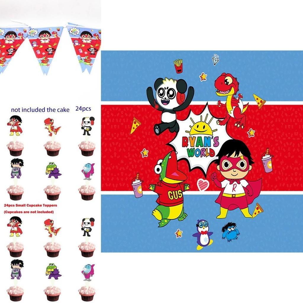 Party World Ryans Decoration Tableware Paper Cup Plate Banners Birthday Kids