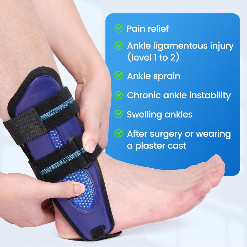 Ankle Brace Support for Sprains and Ligament Injury, Stirrup Ankle Splint Stabilizer Fits Left & Right Feet