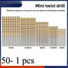 50pc Titanium Plated Fried Dough Twists Drill Set 1-3mm Small Drill Electric Drill Set DIY Woodworking Drill Bit