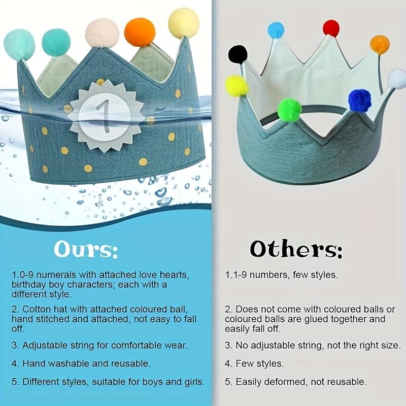1pc Fabric Birthday Crown Hat, Perfect for Parties and Celebrations,Halloween, Christmas Event & Party Decorations