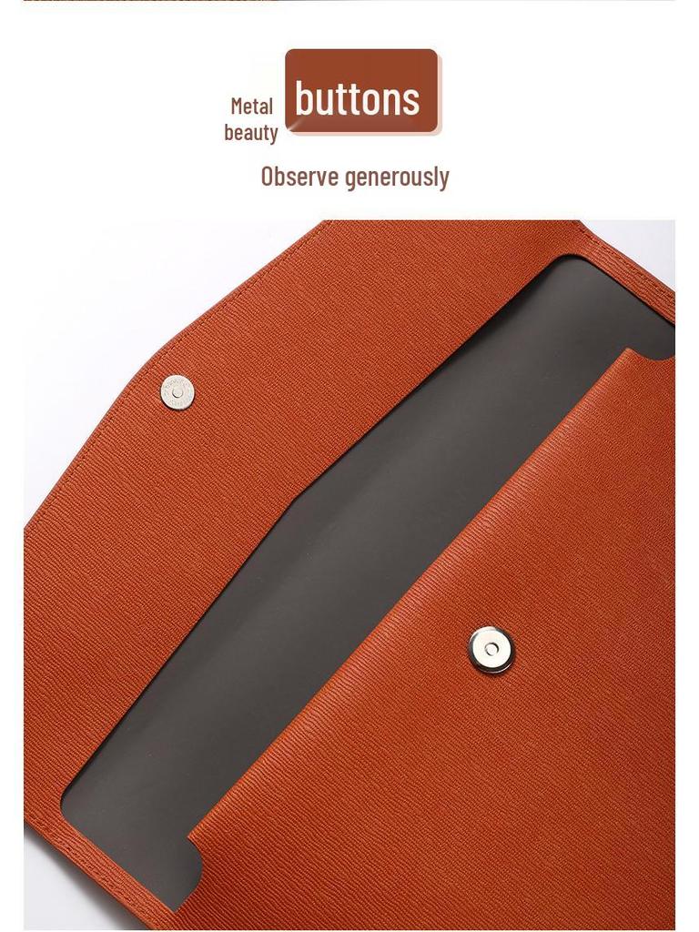 Large Leather A4 Document Folder with Customizable Logo