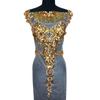 Appliques Large Flowers Gold Sequined Appliques Mesh Epaulette DIY Embroidery Lace Appliques Sequin Patches