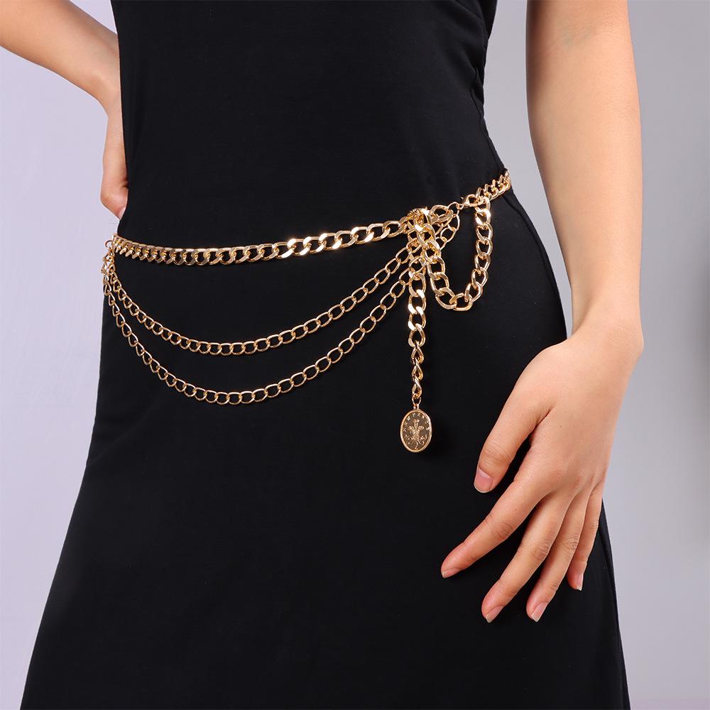 Trendy Multi-layer Retro Punk Waist Chain Accessories