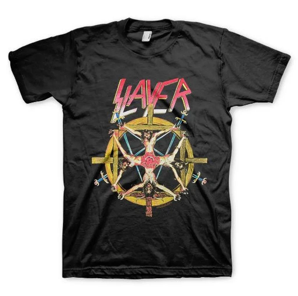 Slayer "South of Heaven" Vintage Grafika Obalu Alba Unisex Bavlněné Pánské Tričko s Nadměrným Střihem Rocková Kapela