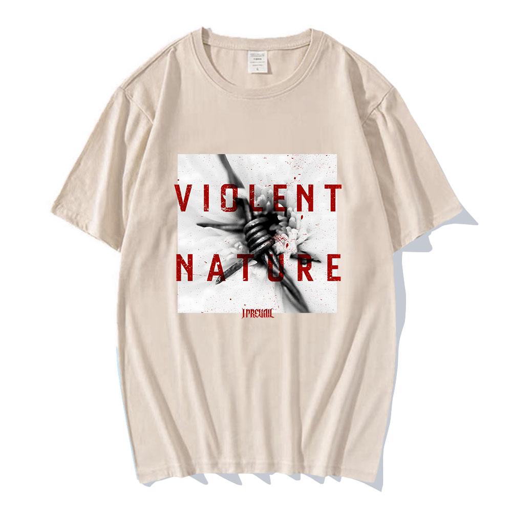 VIOLENT NATURE ALBUM COVER T-SHIRT Rockband I Prevail Punk T-Shirt Kurzarm Baumwolle Lockeres T-Shirt Grafik-Kleidung Tees