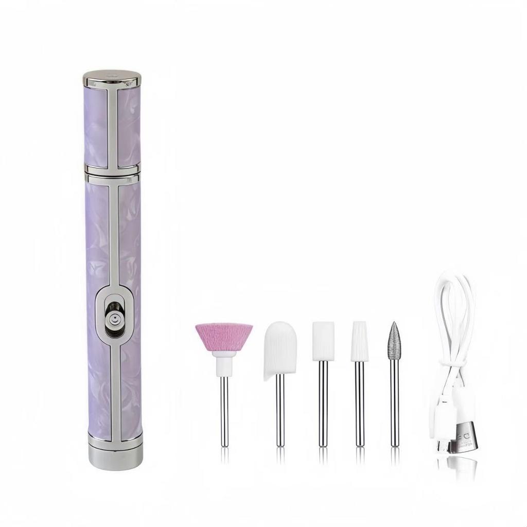 Portable Rechargeable Nail Grinder & Manicure Set for Polishing, Dead Skin Removal, and Nail Repair