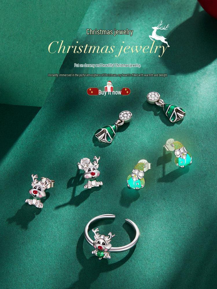 Everlove Christmas Reindeer Sterling Silver Stud Earrings for Women - BSE920