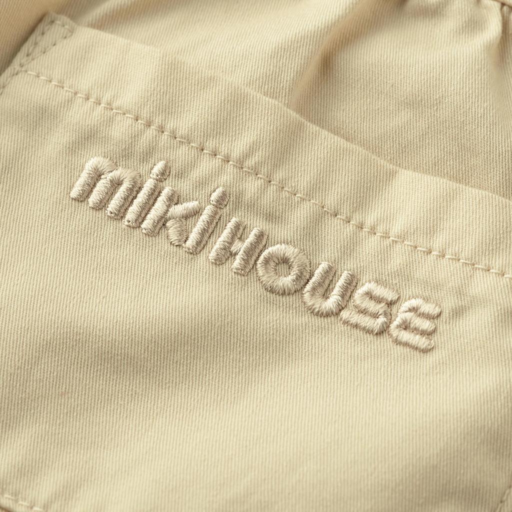 MIKI HOUSE Jumper Skirt, Logo, Solid Color, 100% Cotton, Girls' Baby/Kids' Clothing, Size S (70-80cm), Beige, 10-1829-685, Web Exclusive