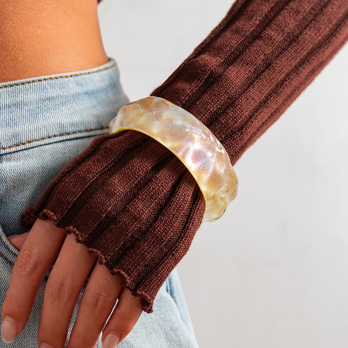 

инс ветер сладкий крутой блеск преувеличенный широкий браслет, уличный кадр простой нерегулярный имитация жемчуга браслет для вечеринки