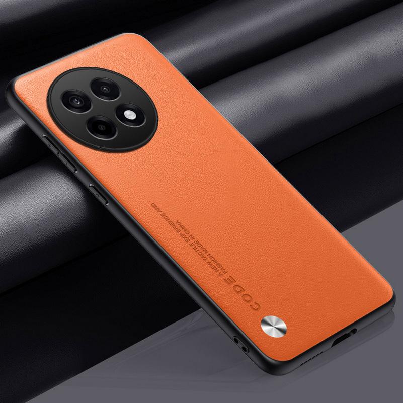 

Простой кожаный чехол для OnePlus 13R 13 12 12R 11 11R 10T OnePlus Ace 5 Pro 3 3V 2 Nord 4 CE 4 3 Lite Жесткий защитный чехол для камеры For OnePlus 13R оранжевый