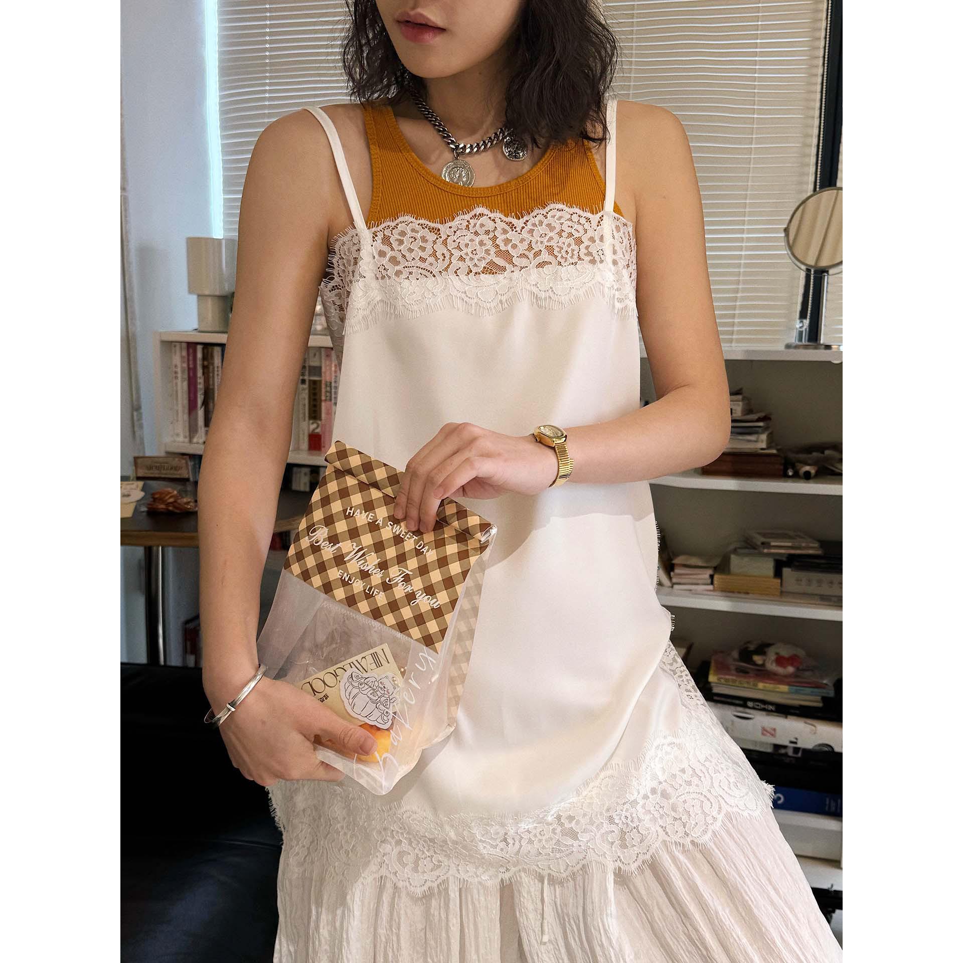 

Women s Romantic French Lace Crochet Camisole - Exquisite Slimming Top for Spring and Summer One Size белый