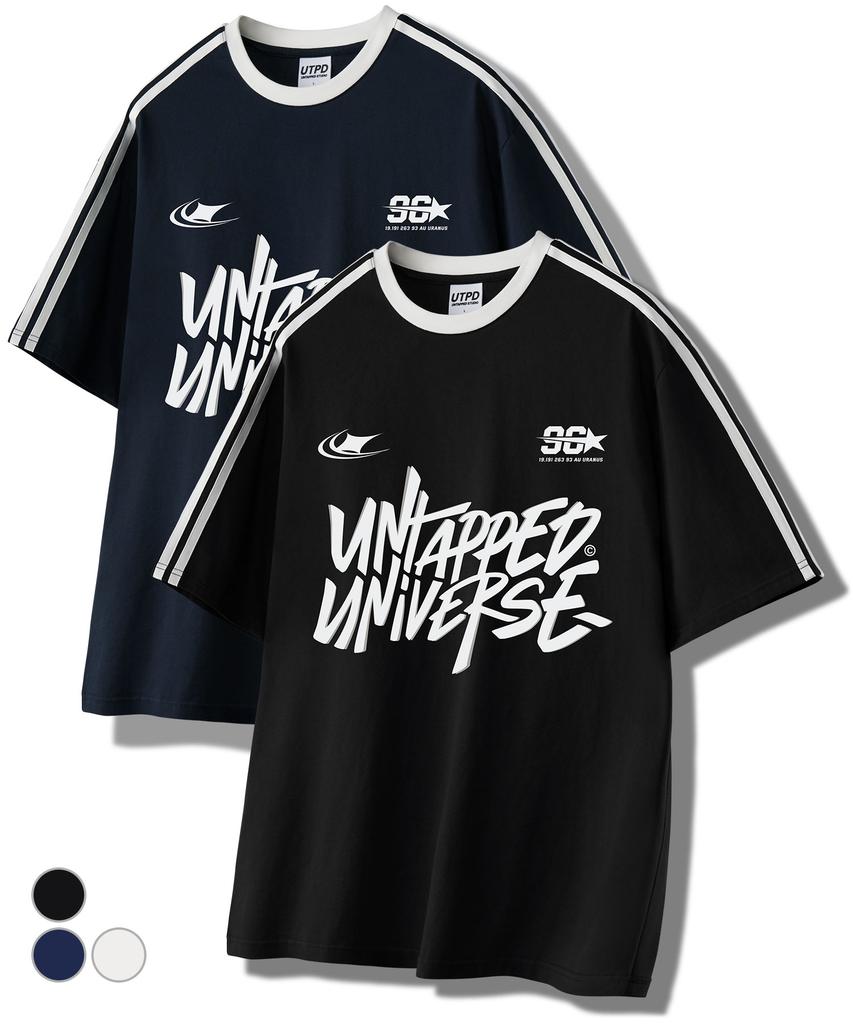 UNTAPPED STUDIO 96 Universe Oversized Track Short Sleeve Color Block T-Shirt 3 Colors