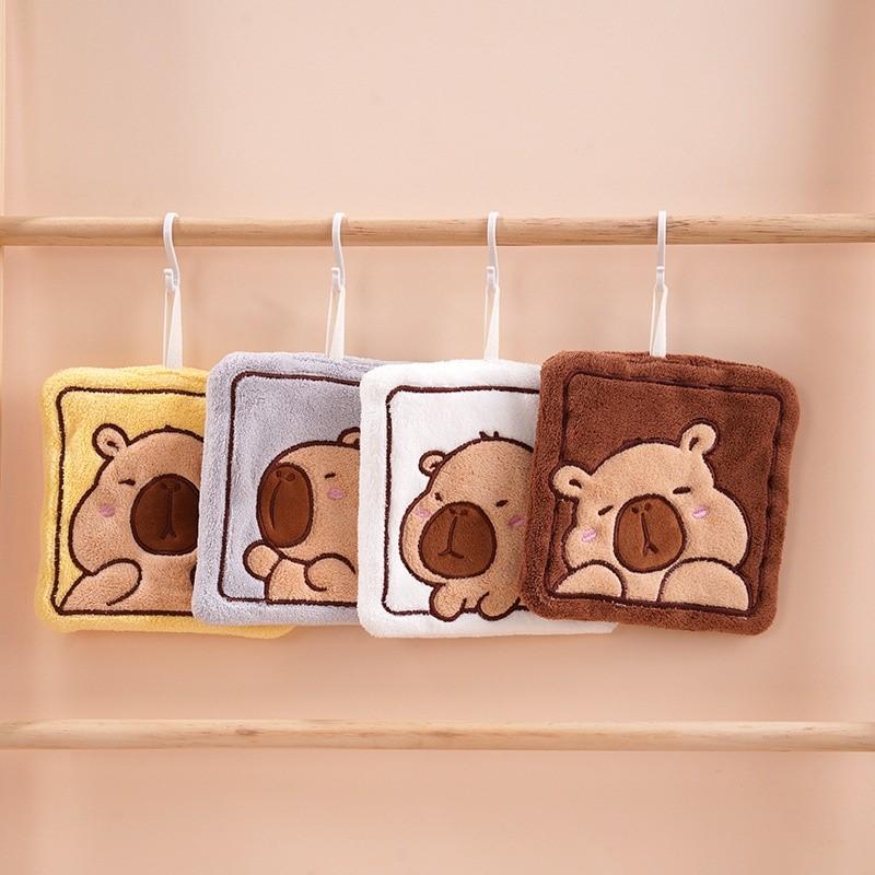 1 Peça Toalha de Mão Animal Fofo Desenho Animado Pendurada Absorvente e Não Solta Cabelo Fácilmente Pano de Mão para Cozinha