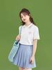 Campus Style Polo Shirt Women's Short-sleeved T-shirt Summer New Middle and High School Students College Age-reducing Lapel Hong Kong Style Top