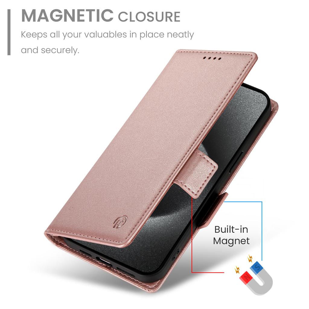 For iPhone 17 Pro Max Stand Case PU Leather Wallet Phone Cover