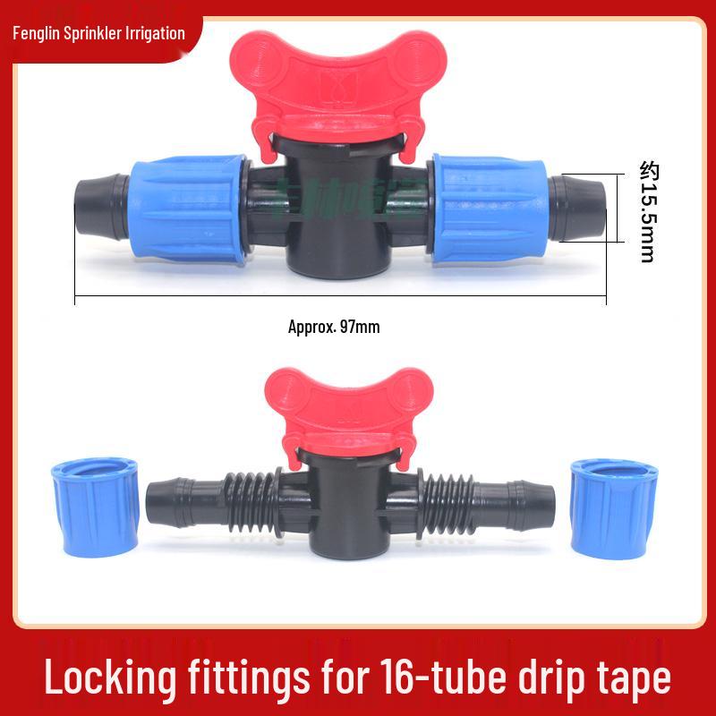 16PE Drip Irrigation Locking Pipe Fittings: Elbow, Tee, Plug, Bypass, Straight Connectors