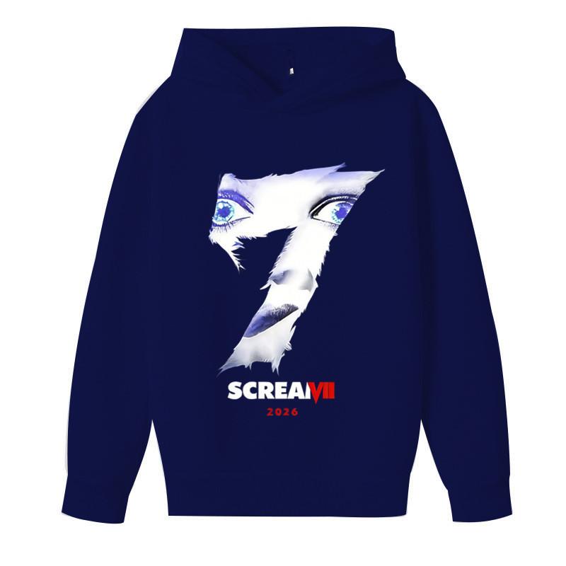 

Kids Hoodie, SCREAM Ghostface Print, Fleece Lined, Boys Girls Casual Sports Sweatshirt Top 100cm чёрный
