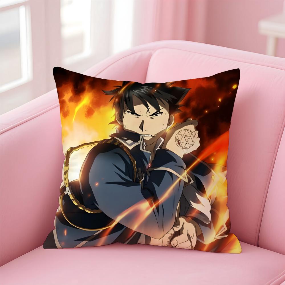 

Classic Fantasy Anime FFullmetal Alchemist Cushion Cover Pillowcase Short Plush Invisible zipper Room Sofa Cushion Cover 30x30cm