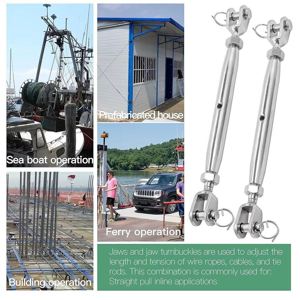 1Pcs M5-M24 Closed Body Turnbuckle 304 Stainless Steel Silver Rigging Screw Closed Body Rust Resistant