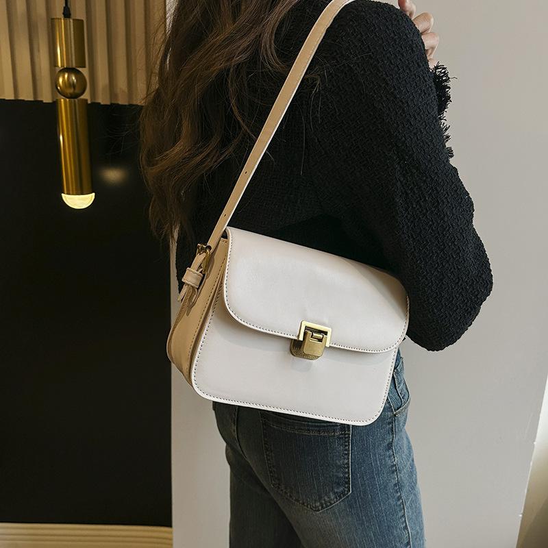 2025 bag women's winter new trend fashion simple messenger bag retro foreign style shoulder bag simple small square bag
