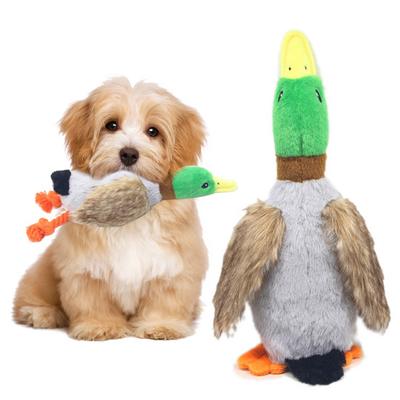 Plush Duck Dog Toy for Aggressive Chewers Squeaky Dog Chew Toy Indestructible Stuffed Duck Toy for Dogs Boredom Relief Teething