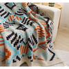Blanket Multifunctional Boho Knitted Throw Vintage Wave Tassel Blanket for Sofa Couch Window Seat Lightweight Nap Air Conditioning Blanket