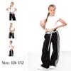 Girls' Striped Pants with Wide Elastic Waistband – Kids' Trousers for Girls Any Season 90408 HC