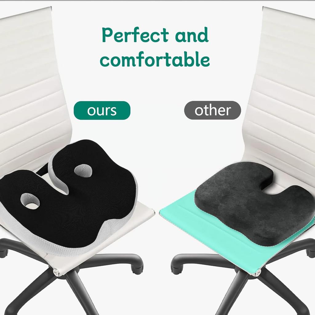 1pc Shape memory foam orthopedic cushion, ergonomic coccyx cushion, adjustable seat cushion width,  for the office,car
