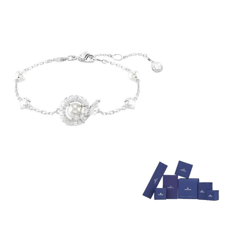 Swarovski Rhodium plated Bracelets Womens Silver F-Original brand box