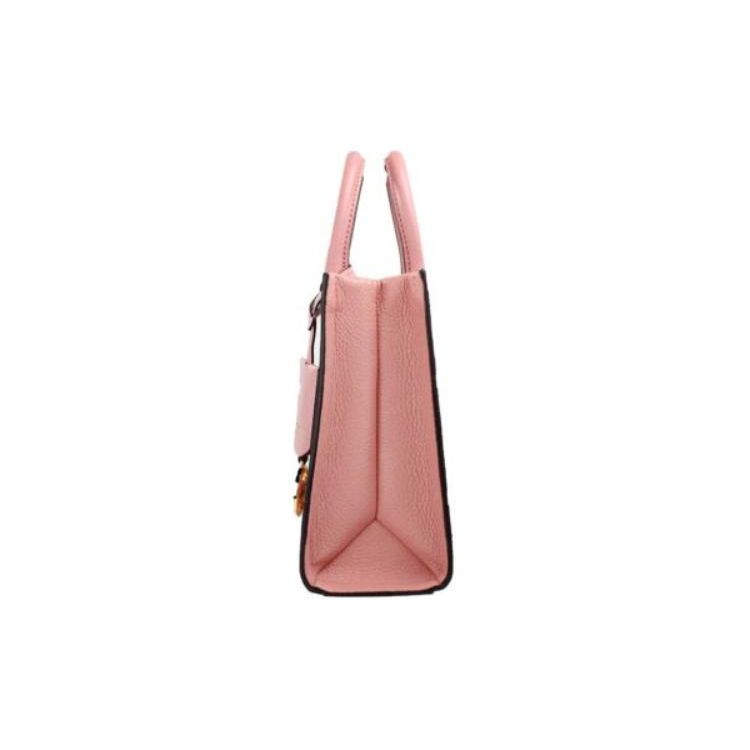 Michael Kors MK Mirella Borsa Tote in Pelle con Stampa Logo a Lettere Chiusura con Cerniera Donna Rosa 35F3G7ZC5L-664