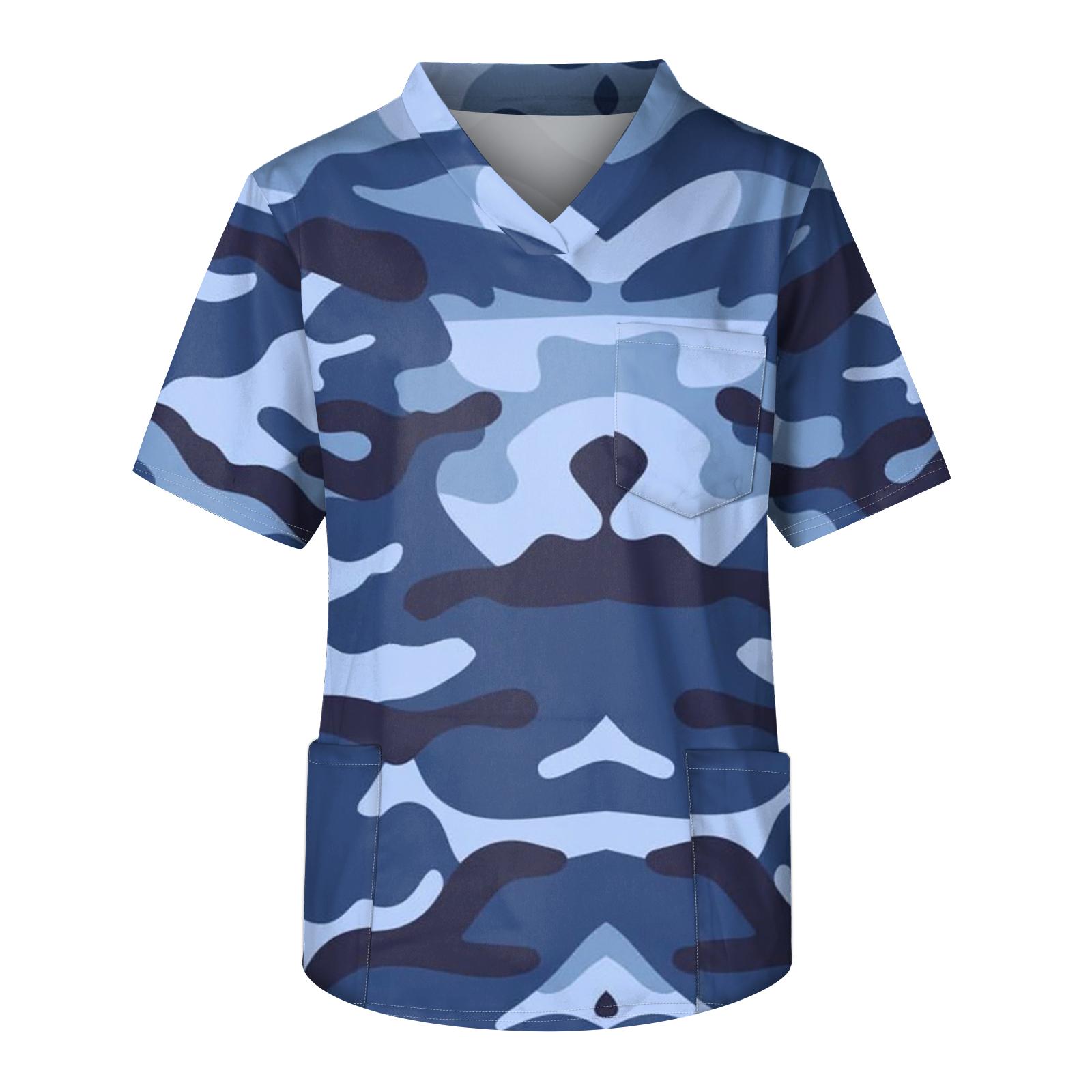 

Чоловіча робоча блуза з коротким рукавом і V-подібним вирізом, нагрудна кишеня для догляду S