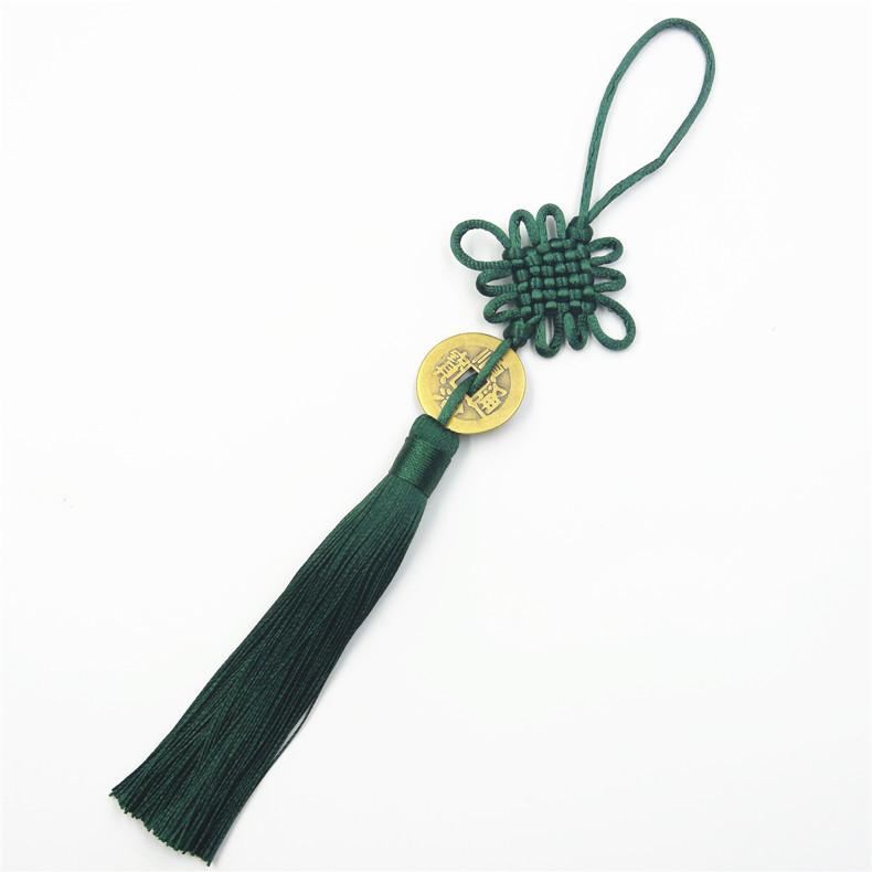 Handgefertigte Quaste im chinesischen Knotenstil Anhänger aus echter Kupfermünze Autoanhänger chinesischer Knoten dekorativ besonderes Geschenk