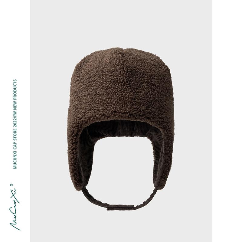 No Brimless Niche Goat Cake Wool Ear Protection Winter Warm Plush Hat Windproof Ski Hat Cold Hat