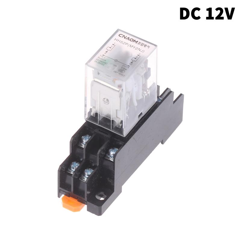 Miniature Coil Generalel Ectromagnetic Intermediate Relay Switch With Base Hh52P Led 12V Dc/220V Ac