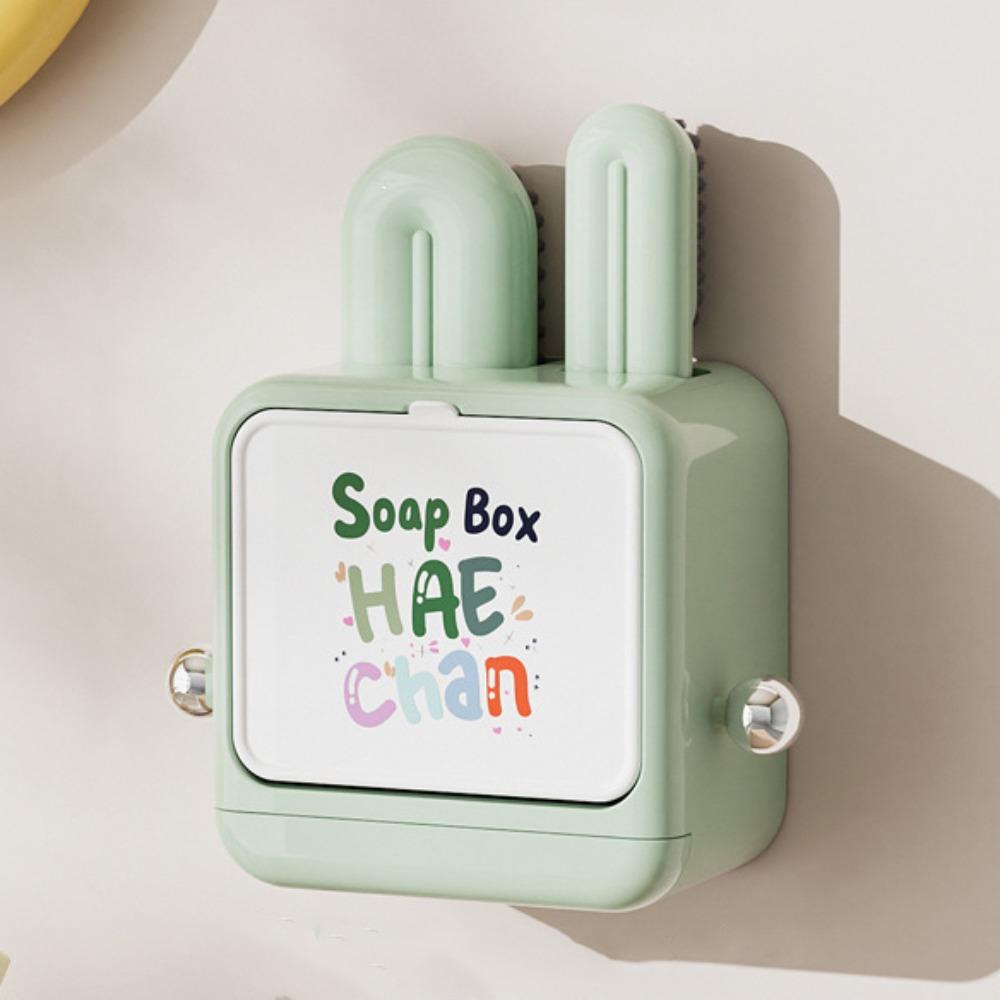 

Wall Mounted Clothing and Shoe Brush Set Space Saving Shoes Brush Drain Soap Box Home Bathroom зелёный