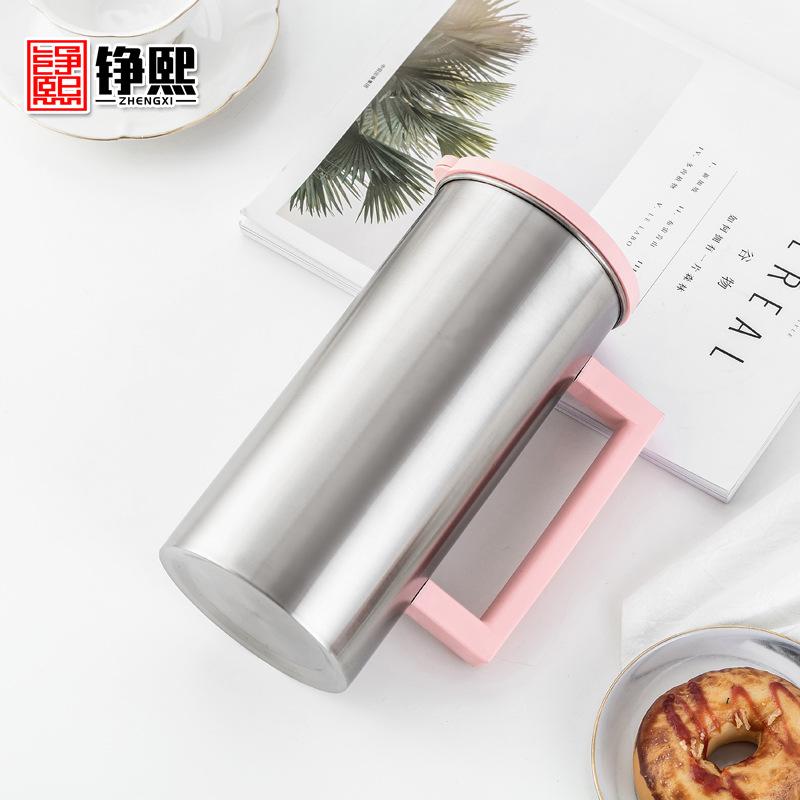 55 oz Moderner Stil Edelstahlkrug Wasserkanne mit Kunststoffgriff und Deckel für Wasser Teekrug Saftkrug Edelstahl