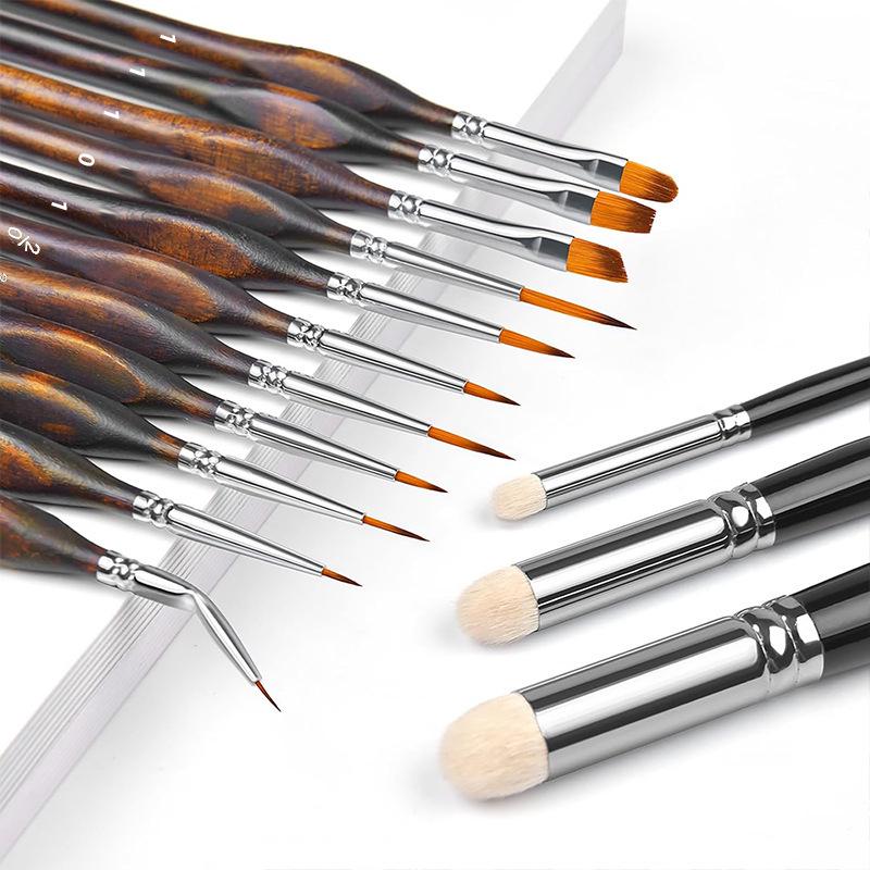 Custom Wear-Resistant Elastic Precision Brush for Line Drawing and Oil Painting with Triangular Handle and Wolf Hair