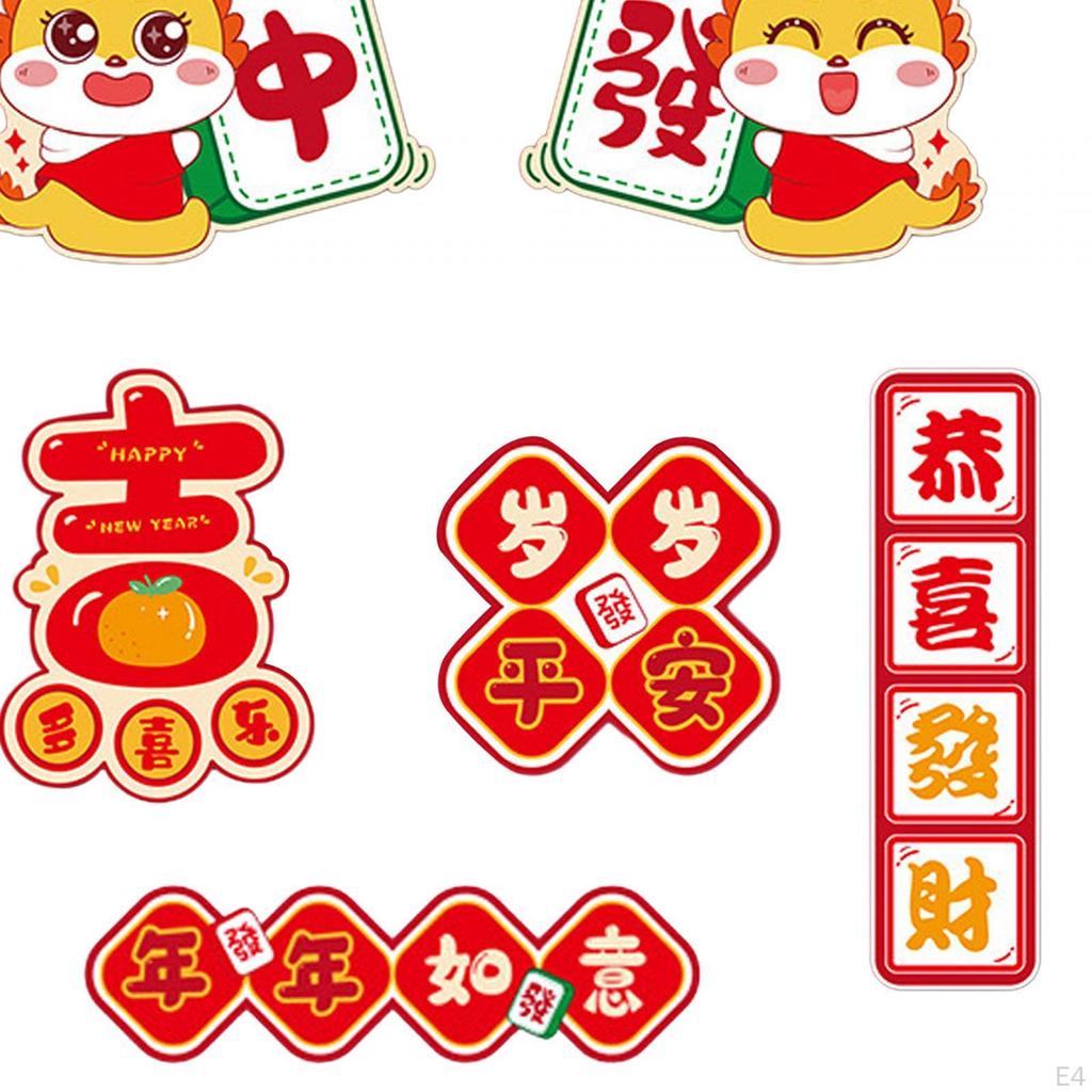 6x Year Fridge Magnets Accessories 3D Lucky Refrigerator Stickers Ornament