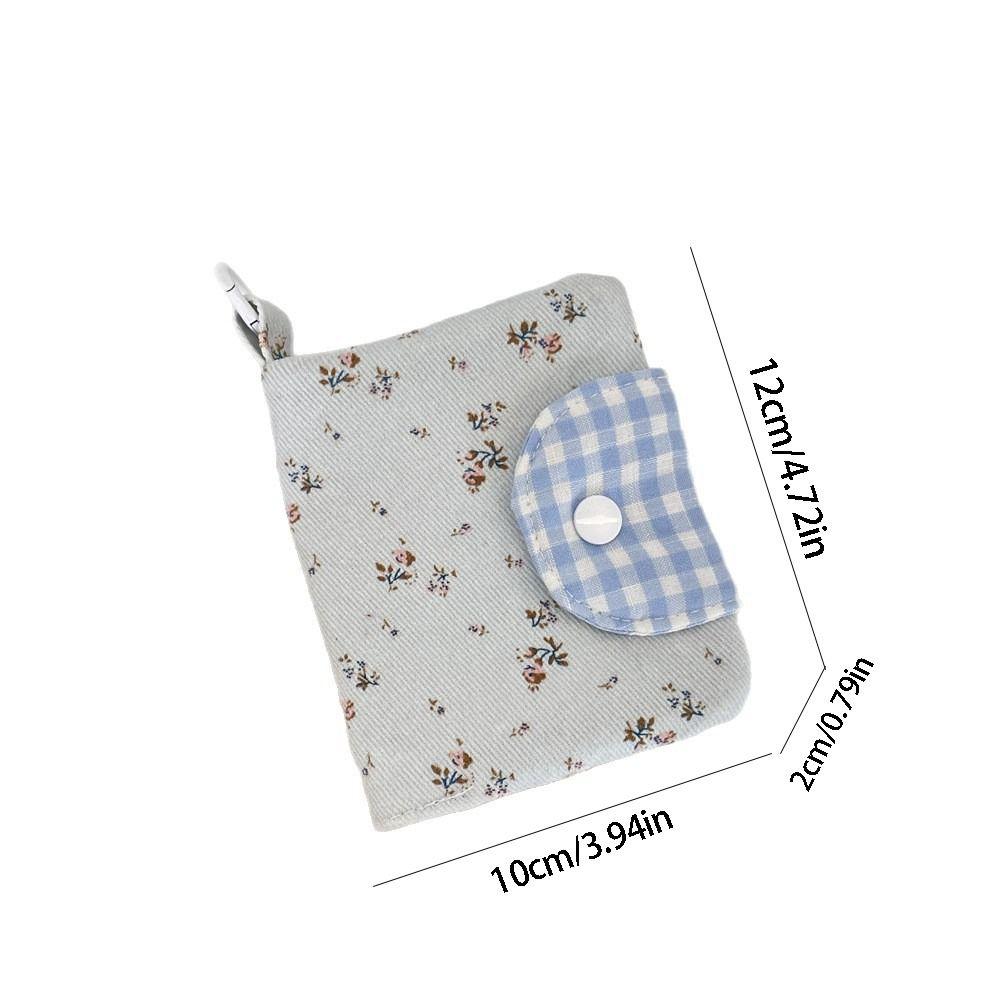 Cute With Key Ring Fabric Floral Card Bag Portable Multiple Card Cloth Printed Wallet Fashion Cute Bow Card Holder Student