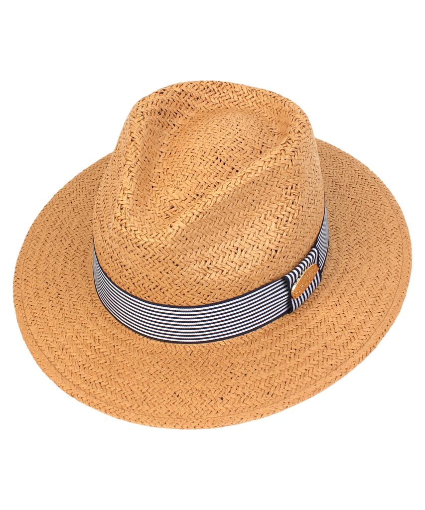 Yunibeosyeolkemiseuteuli Stripe Line Summer Brown Fedora - Big Size Summer Fedora