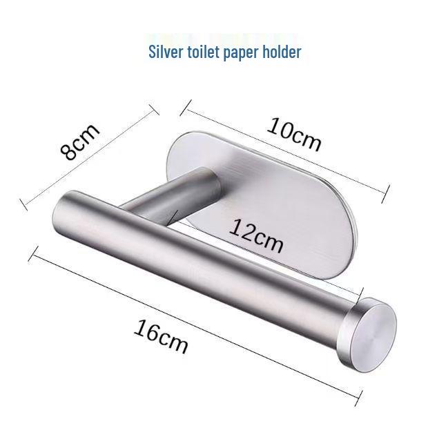 Vintage Style No-Punch Stainless Steel Toilet Paper Holder and Storage Rack.