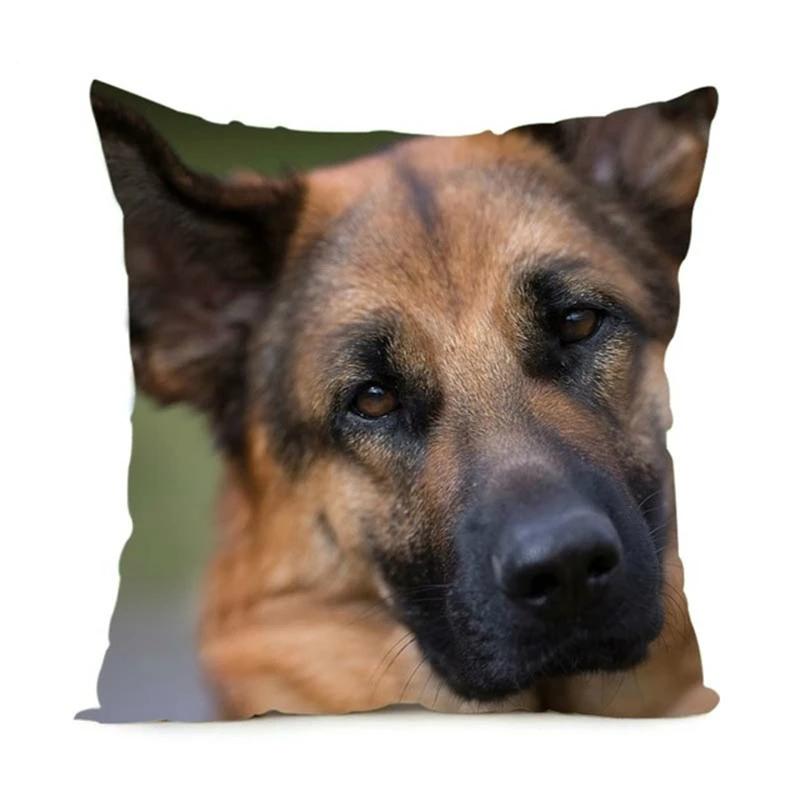 German Shepherd Dog Printing Polyester Pillowcase Home Sofa Office Chair Pillow Cover Decorative Cushion Cover 45X45Cm