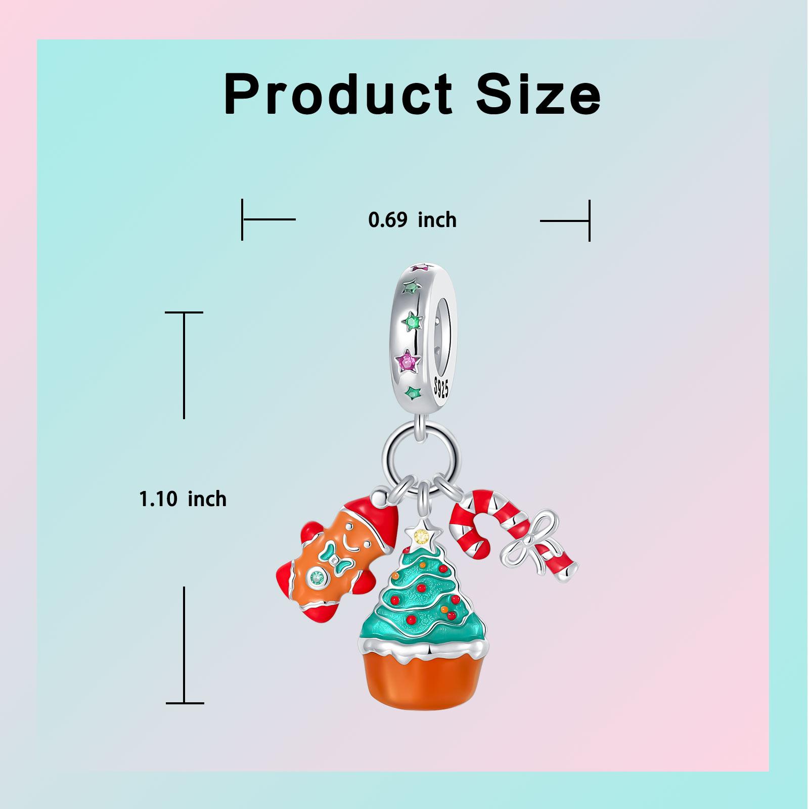 

Copper Metal Christmas House Snowman Tree Santa Claus Pendant Bead Component Charm Bead Component Compatible With Authentic Original Charm Bead