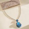 Exaggerated Paved Diamond Oval Geometric Necklace, Light Luxury Exquisite Personalized Niche High-end Clavicle Chain for Women