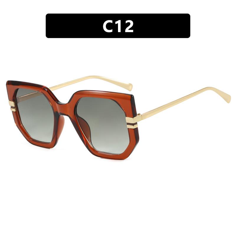 New fashionable square sunglasses women's high-end retro sunglasses trendy personalized sunscreen sunshade glasses