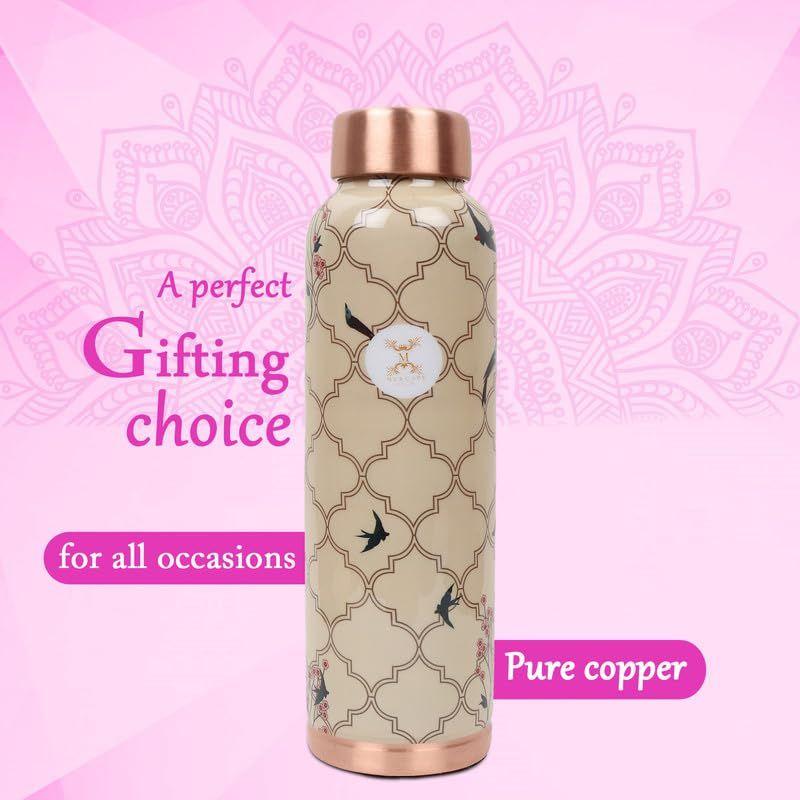 Elevate Your Hydration Game Pure Copper Water Bottle - Joint Less, Leak Proof (950ml)